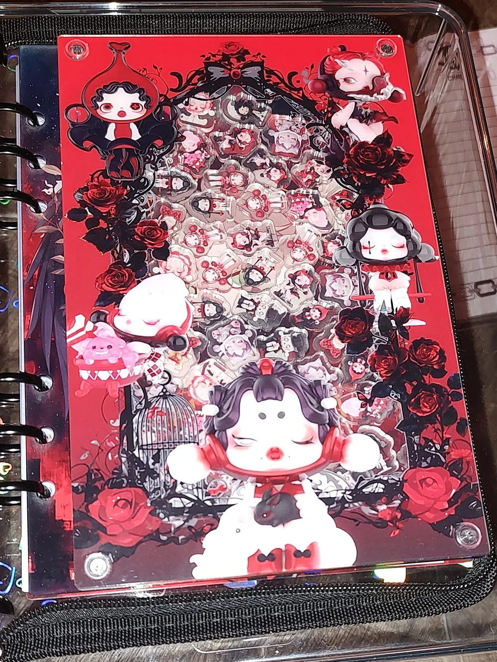 New! A5 Skullpanda Acrylic Shaker Notebook Gothic.